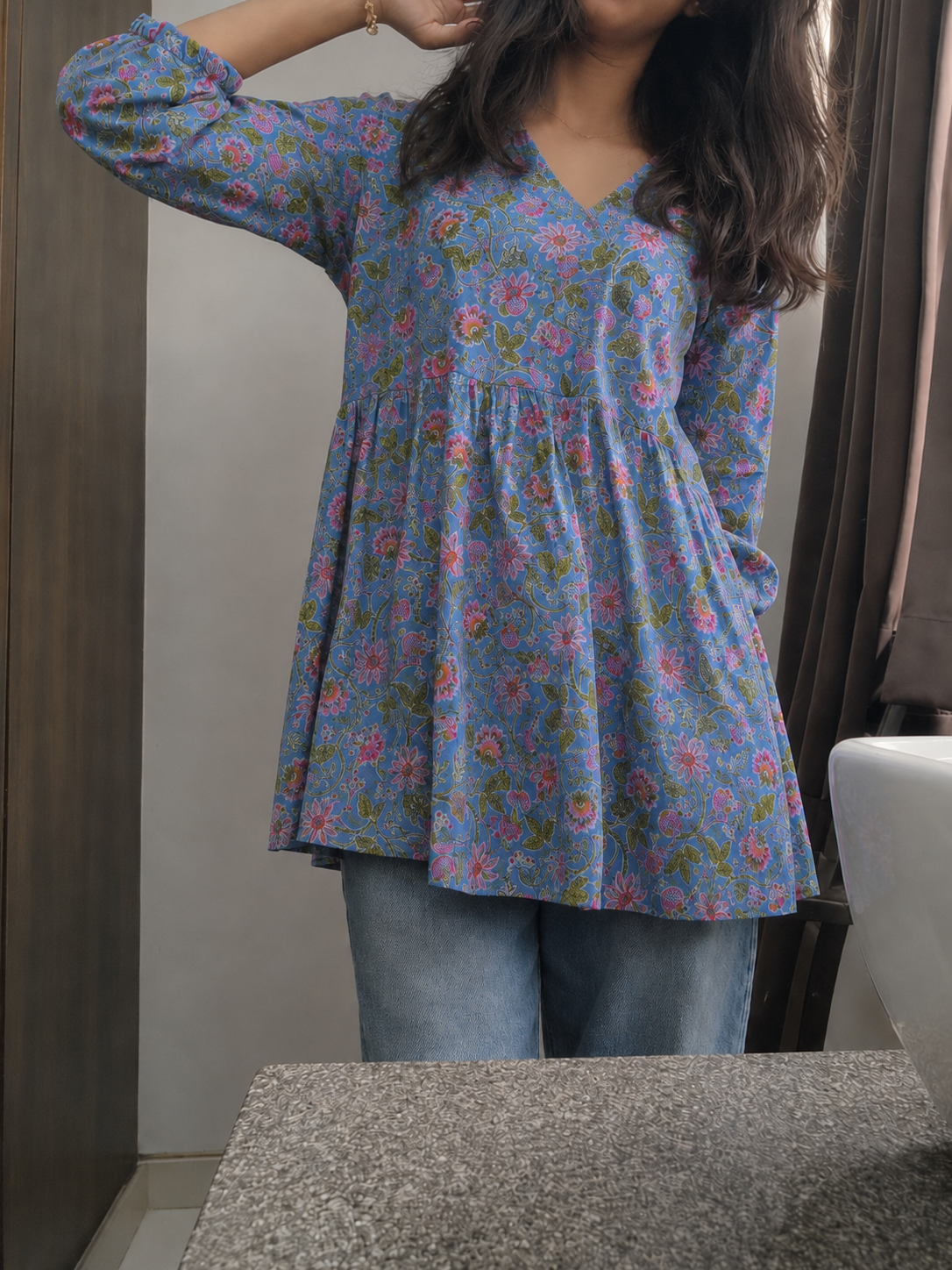 Blue Meadow Peplum