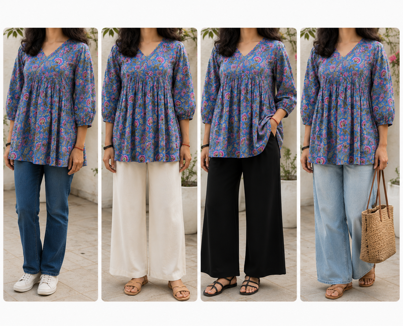 Blue Meadow Peplum
