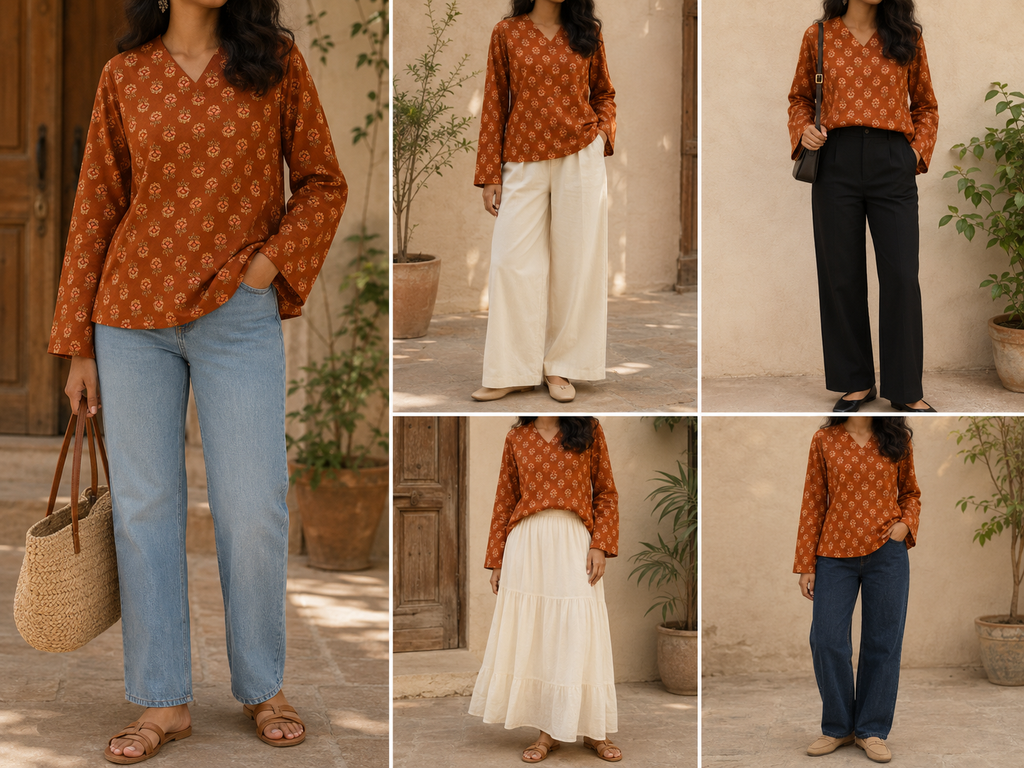 Clay Bloom Wrap Tunic