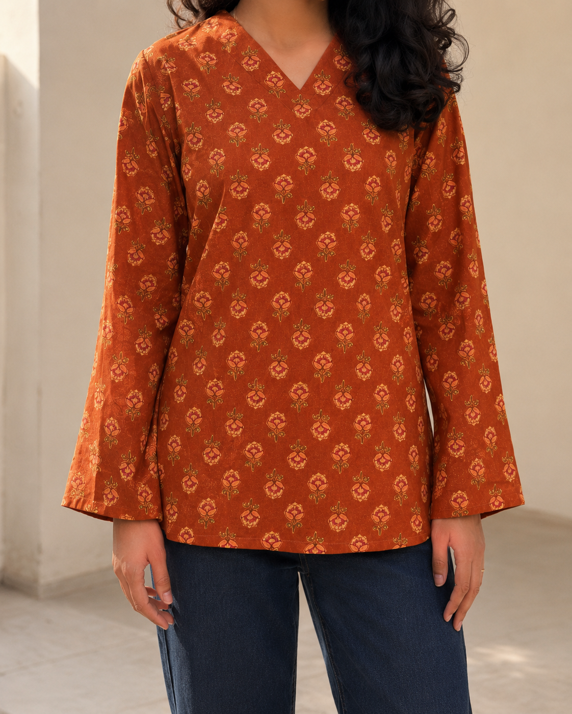 Clay Bloom Wrap Tunic