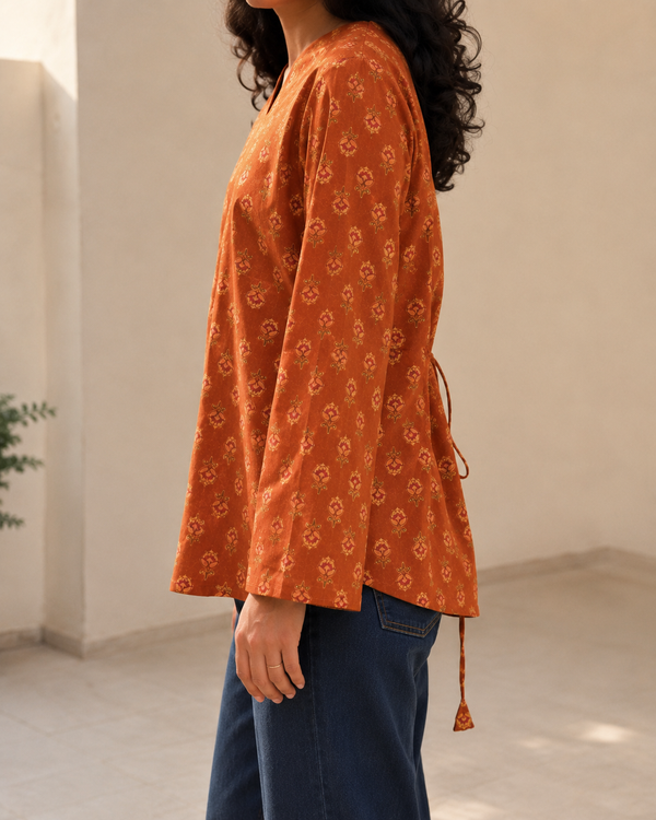 Clay Bloom Wrap Tunic