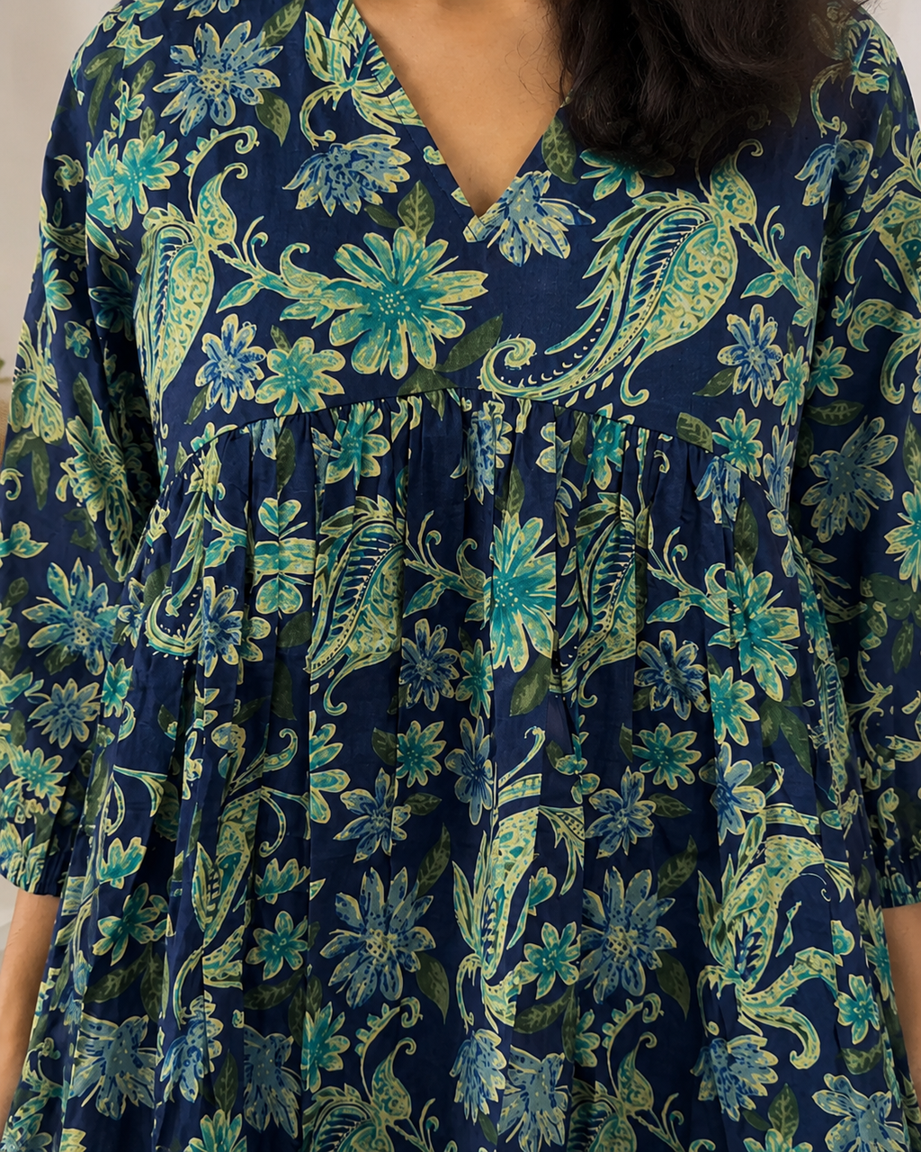 Indigo Paisley Peplum