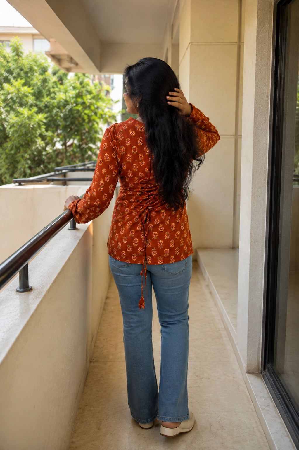 Clay Bloom Wrap Tunic