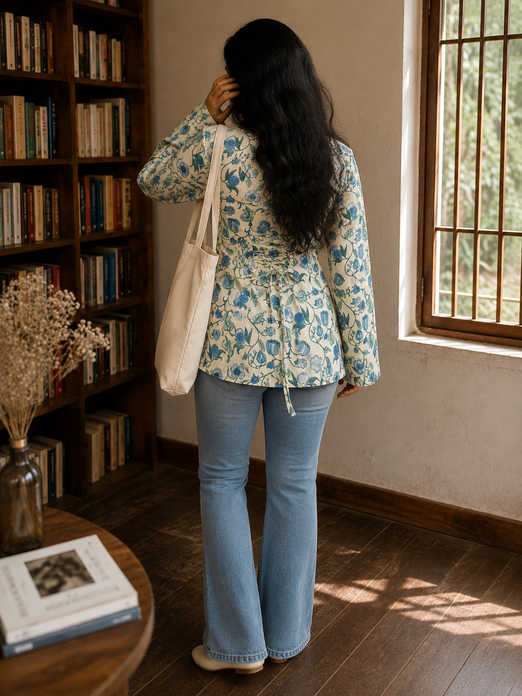 White Floral Print Tunic