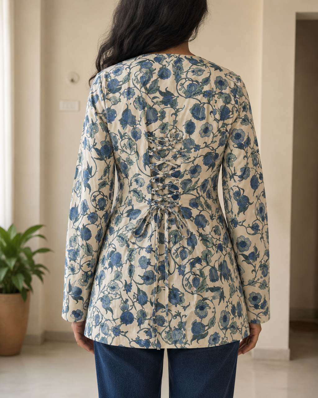 White Floral Print Tunic
